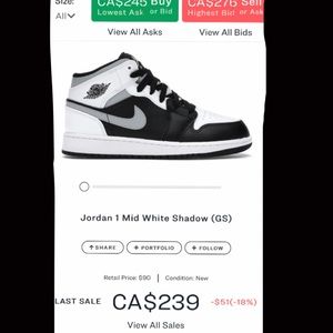 white shadow mid jordan 1’s!